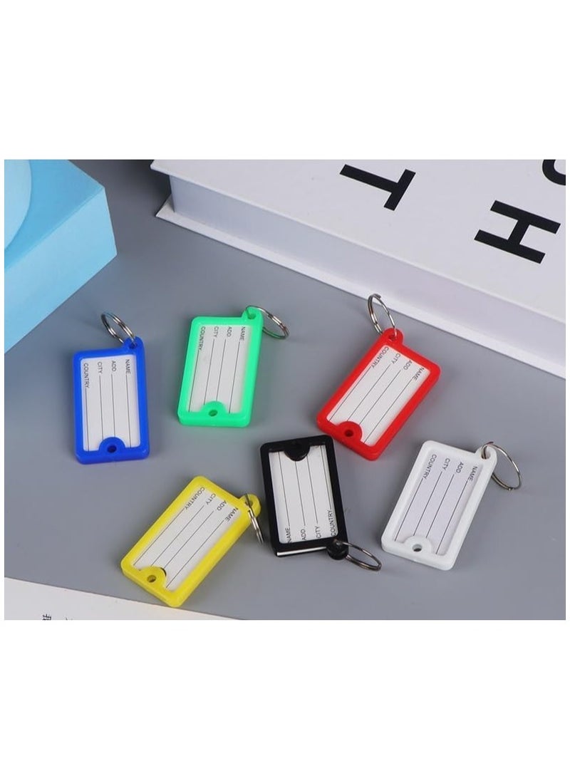 Rubik Large Plastic Key Tags with Labels 30pcs Pack, Durable Key Rings with Labels For Keys Identification, Luggage, Hotels (White)  - Image 2