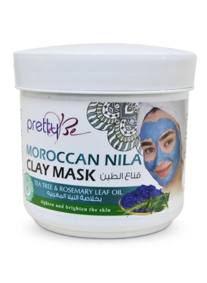 prettyBe Moroccan Nila Clay Mask, Tea free & Rosemary Leaf Oil, Tighten and Brighten the Skin 600ml - Image 1