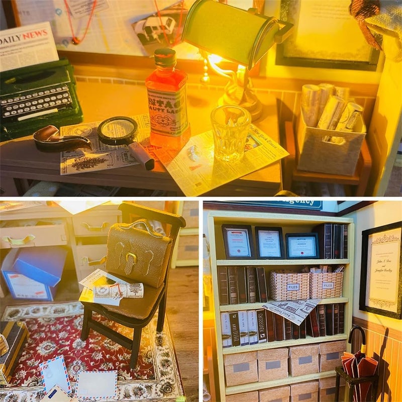 DIY Miniature Dollhouse Kit – Wooden Furniture Music Box with LED Lights, Craft Set for Birthdays - Image 4
