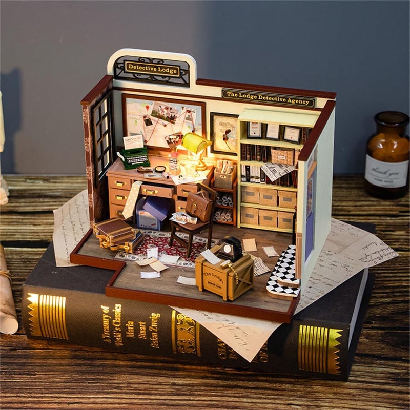 DIY Miniature Dollhouse Kit – Wooden Furniture Music Box with LED Lights, Craft Set for Birthdays - Image 2