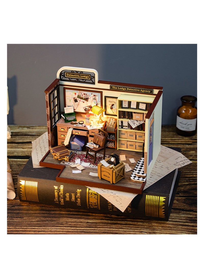 SYOSI DIY Miniature Dollhouse Kit, Wooden Furniture Music Box and LED DIY Dollhouse Set Crafts Birthday Gifts - Image 2