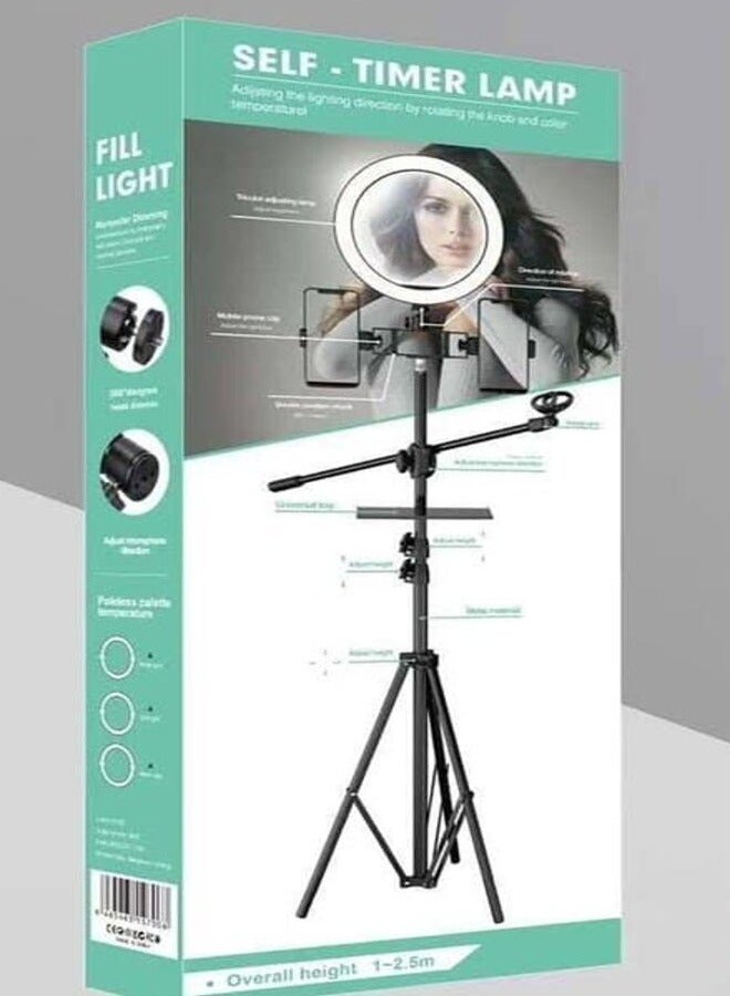 Tripod Stand LED Selfie Ring Light with Microphone Holder 3 IN 1 - Image 1