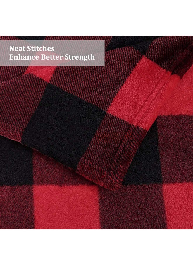 PICCOCASA PiccoCasa Pet Dog Blanket, Flannel Fleece Puppy Blanket Plaid Plush Warm Rug Blankets for Small-Medium Dogs Cats Sleeping Mat, 30 x 40 Inches, Scarlet+Black  - Image 4