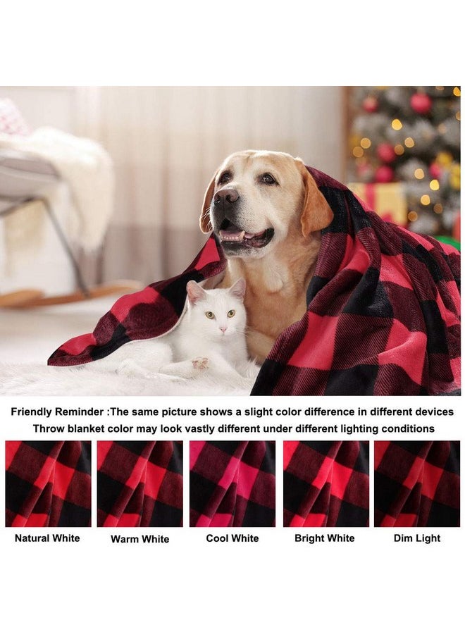 PICCOCASA PiccoCasa Pet Dog Blanket, Flannel Fleece Puppy Blanket Plaid Plush Warm Rug Blankets for Small-Medium Dogs Cats Sleeping Mat, 30 x 40 Inches, Scarlet+Black  - Image 3