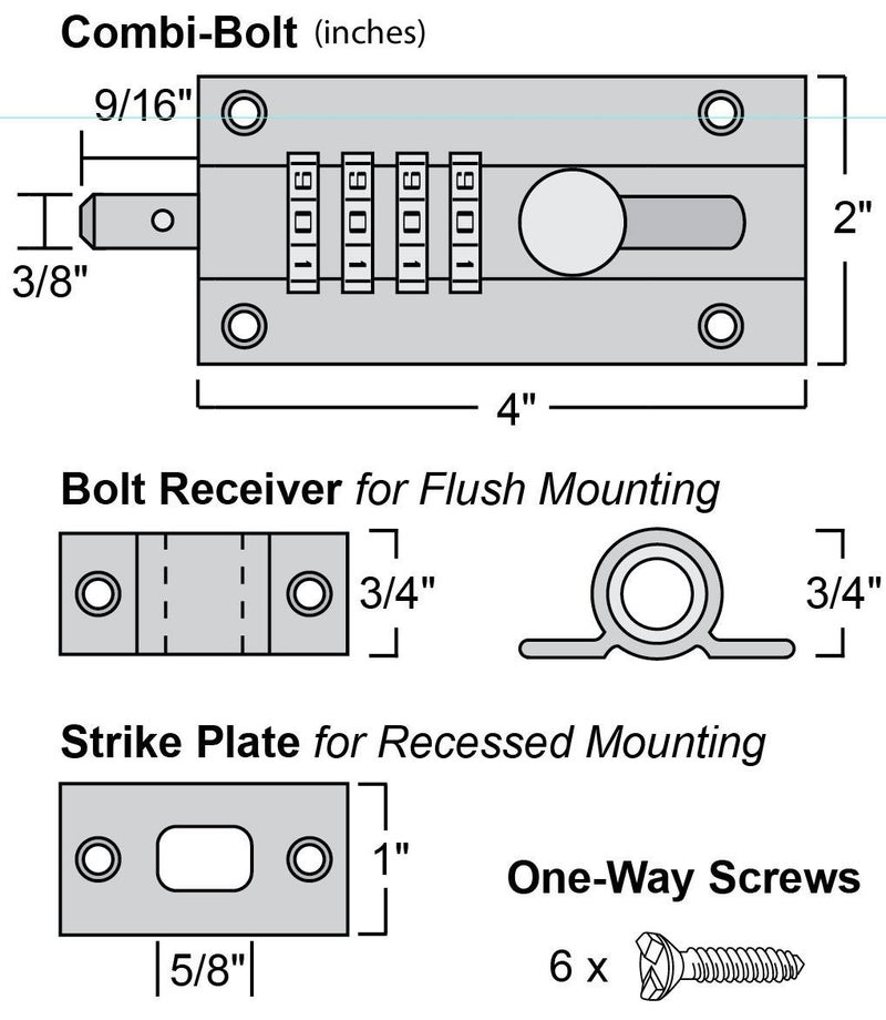 bosig bosig Combination Bolt Combi Bolt Latch Keyless Combination Bolt 4 Digit Pin Dial Slide Bolt for Sheds Gates Cupboards Fences  - Image 3