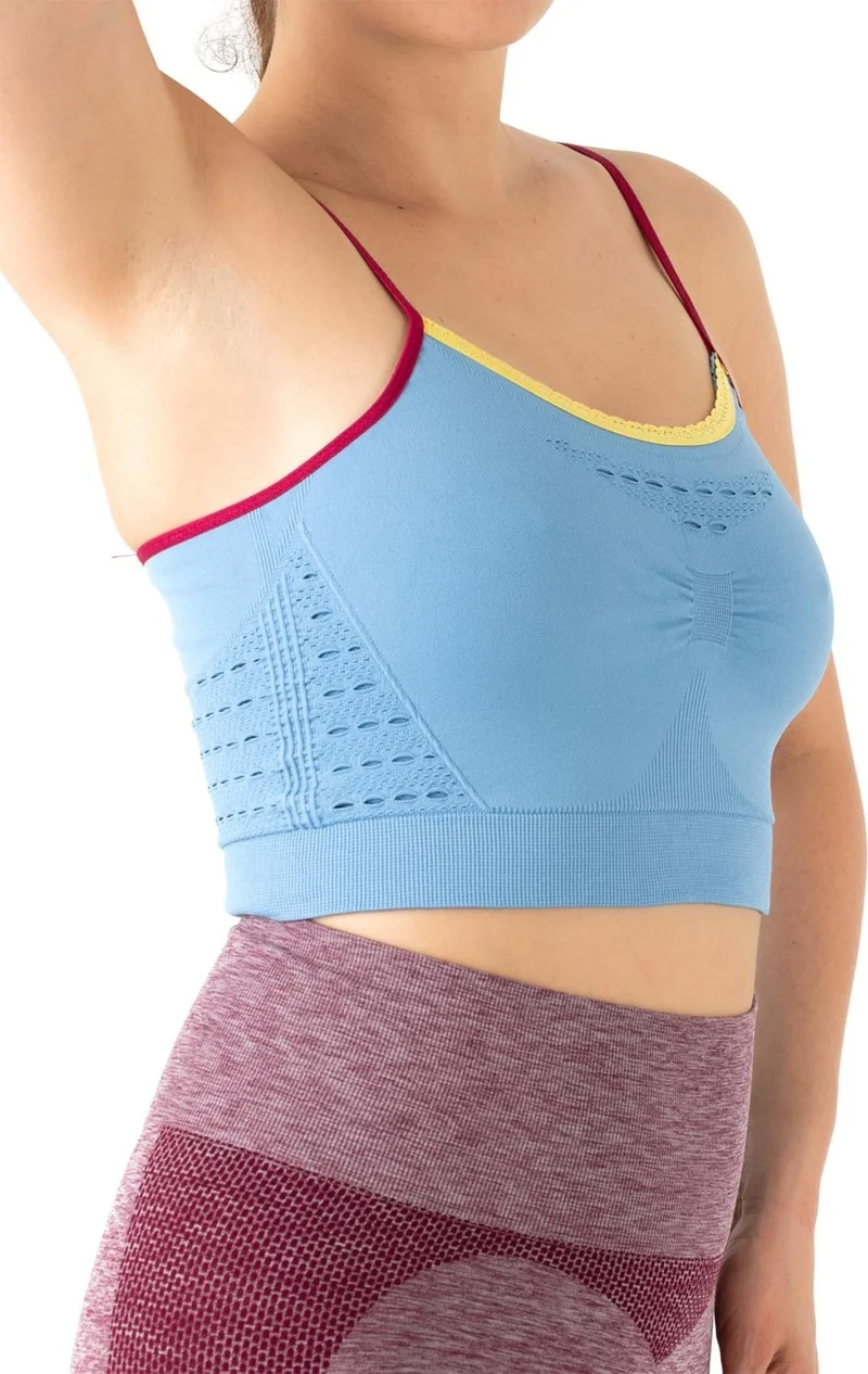 Gigotto Seamless Lace Detailed Blue Bustier