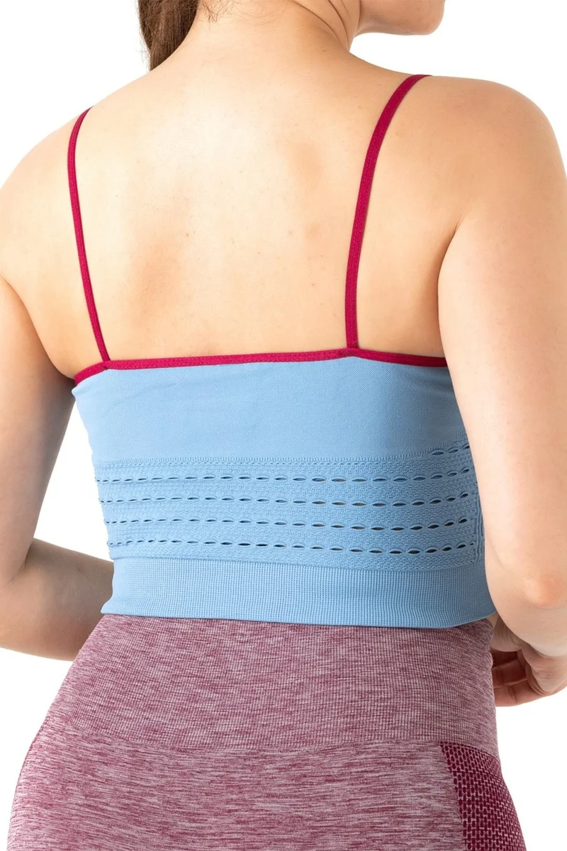 Gigotto Seamless Lace Detailed Blue Bustier