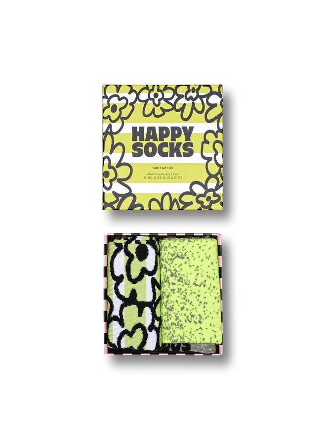 Happy Socks 2-Pack Party Socks Gift Set, Yellow, M/L - Image 1