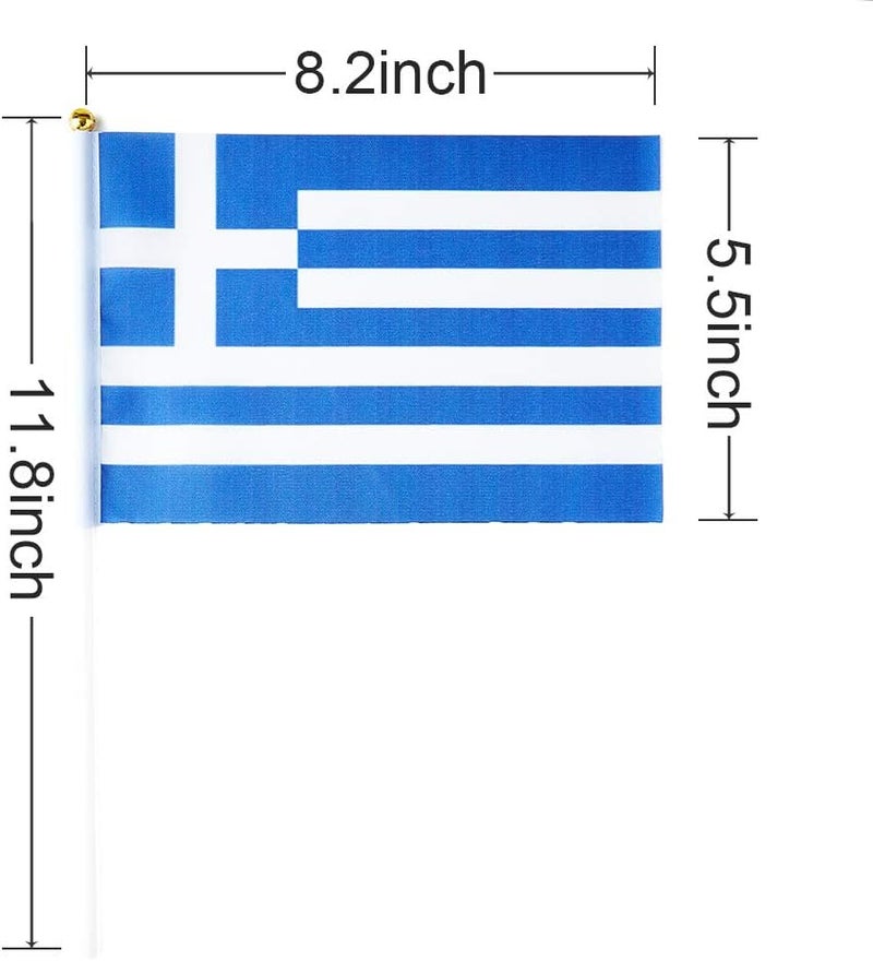 mflagperft Greece Flag Greek Flag, Small Mini Handheld Greece Flags on Stick, Ideal for Party Parades Sports Events Patriotic Festival Decorations - Image 3