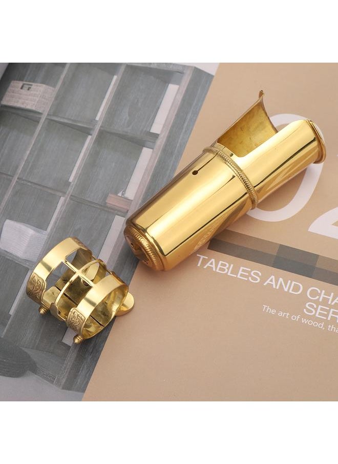 Thoraya - Tenor Saxophone Mouthpiece Metal Clip Cap Golden Musical Instrument Replacement Kit - Image 1