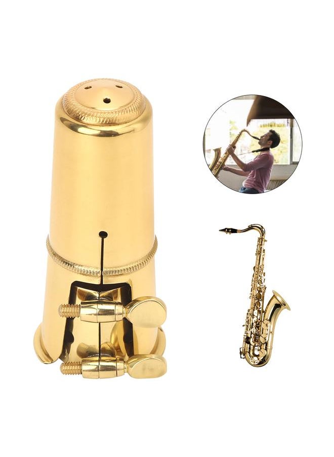 Thoraya - Tenor Saxophone Mouthpiece Metal Clip Cap Golden Musical Instrument Replacement Kit - Image 1