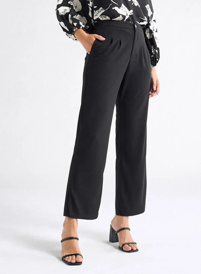 Splash FAV Textured Wide Leg Pants with Pockets