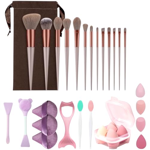LA VENUST LAVENUST 24-Piece Professional Makeup Brush Set – Premium Foundation, Eyeshadow & Blending Brushes for Flawless Makeup Application (Brown) - Image 1