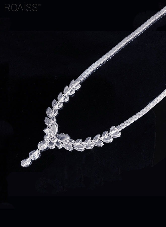 roaiss Two Women's Jewelry Sets, Sparkling Diamond Bridal Jewelry, Wheat Ear Tassel Necklace, Butterfly Minimalist Earrings, Exquisite Craftsmanship, Banquet Jewelry Set - Image 3