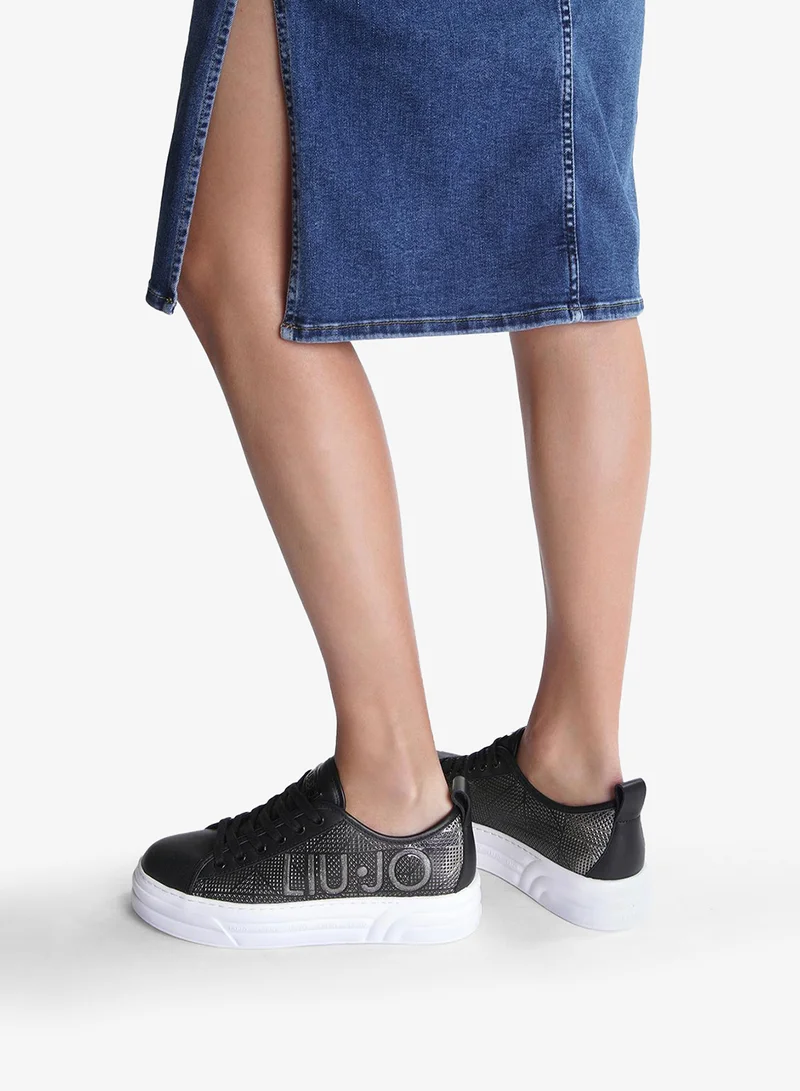 Liu Jo Black perforated leather sneakers