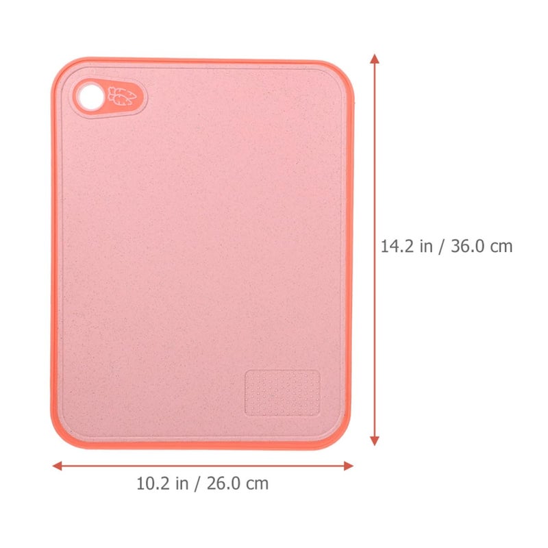 Double Sided Non Slip Wheat Straw Cutting Board 26x36cm Pink For Fruits Vegetables Meat - Image 3