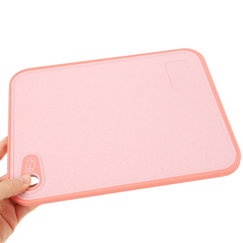 Double Sided Non Slip Wheat Straw Cutting Board 26x36cm Pink For Fruits Vegetables Meat - Image 5