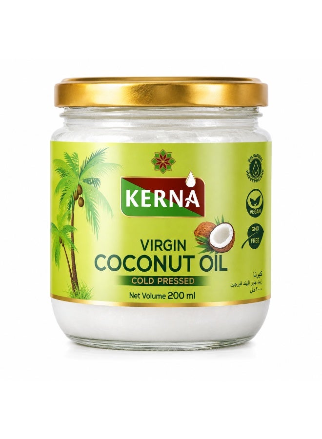 Kerna Virgin Coconut Oil 200 ml | Cold Pressed 100% Coconut Oil | Natural Coconut Oil for Cooking, Frying & Daily Use - Image 1
