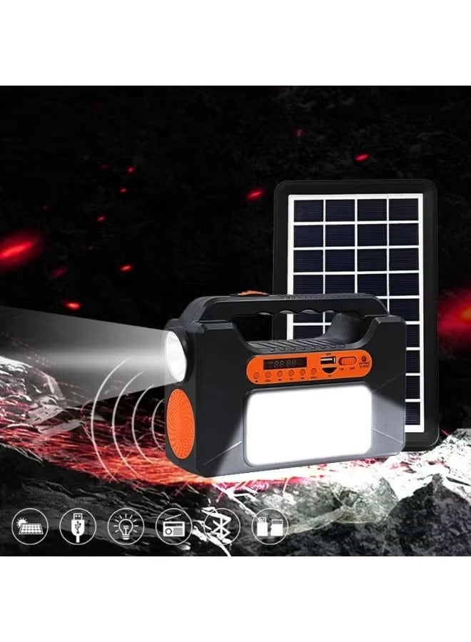 A portable solar power system with a charging panel, LED flashlight, and three light bulbs. Suitable for camping, hiking, and travel. - Image 3