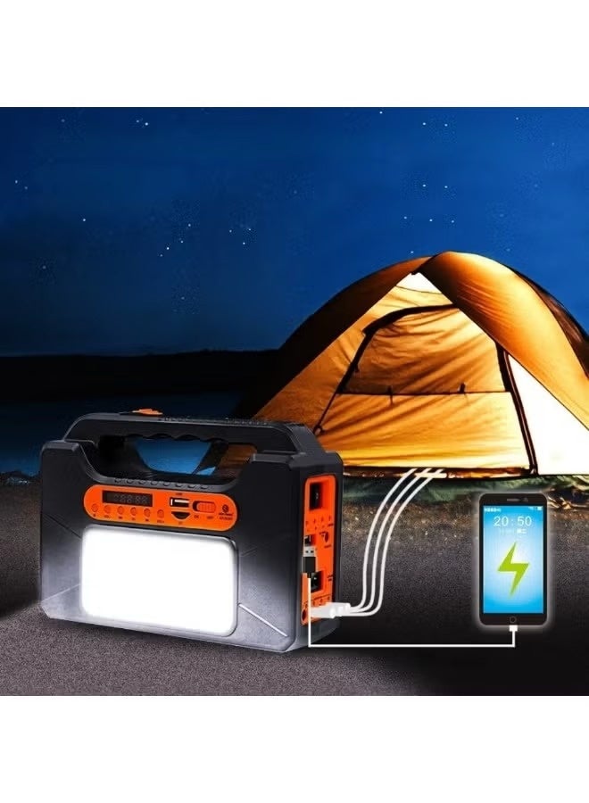 A portable solar power system with a charging panel, LED flashlight, and three light bulbs. Suitable for camping, hiking, and travel. - Image 5