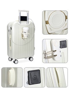 Occuwzz 20 inch Travel Luggage Expandable PP Hard Shell Clearance Luggage with TSA Lock Spinner Wheels Inside Cup Holder and Front Inside Hook for Long Distance Travel by Airplane  - Image 2