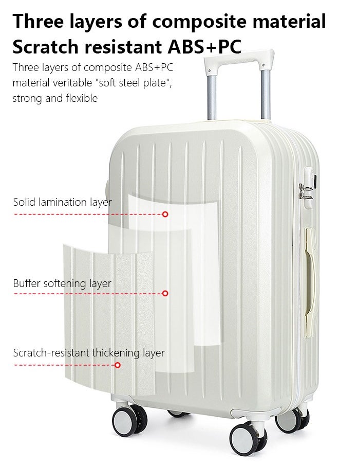 20 inch Travel Luggage Expandable PP Hard Shell Clearance Luggage with TSA Lock Spinner Wheels Inside Cup Holder and Front Inside Hook for Long Distance Travel by Airplane