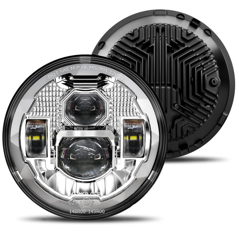 HWSTAR 2023 Upgraded 1000 Bright Antiglare 7 Inch Led Headlights Round Compatible with Jeep Wrangler JK JKU TJ LJ toyota Austin buick MG Nissan Subaru volvo Honda etc DOT H6024 HiLow Sealed Beam