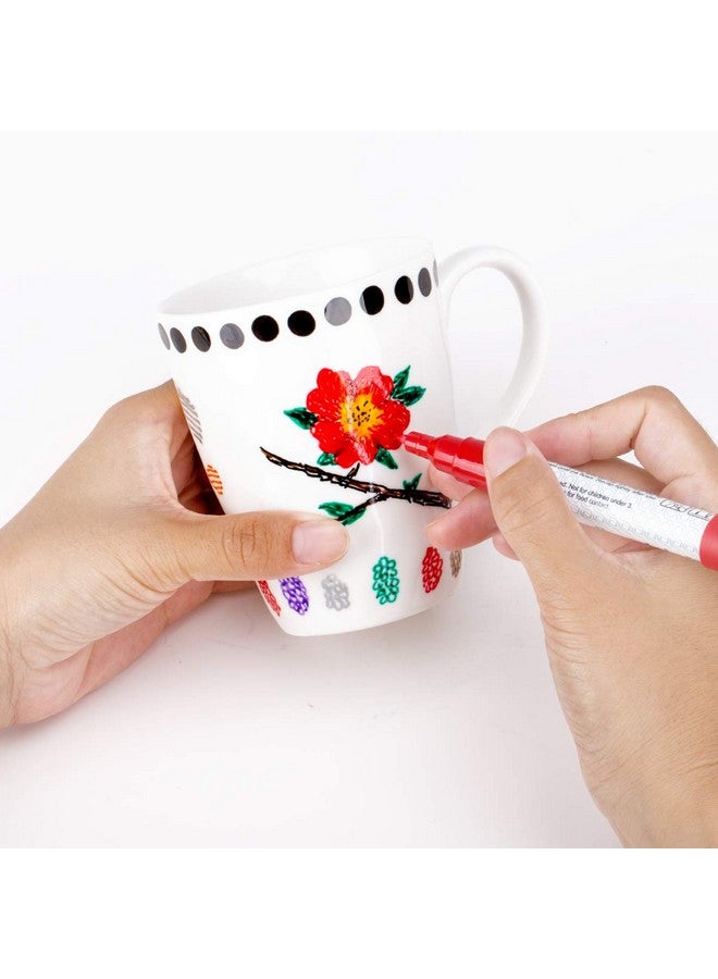 ZEYAR Acrylic Paint Pens For Porcelain, Professional Ceramic Drawing, 12 Colors Water-Based, Fine Point, Water And Fade Resistant, Diy On Mugs And Other Ceramics For Permanent Collection - Image 5