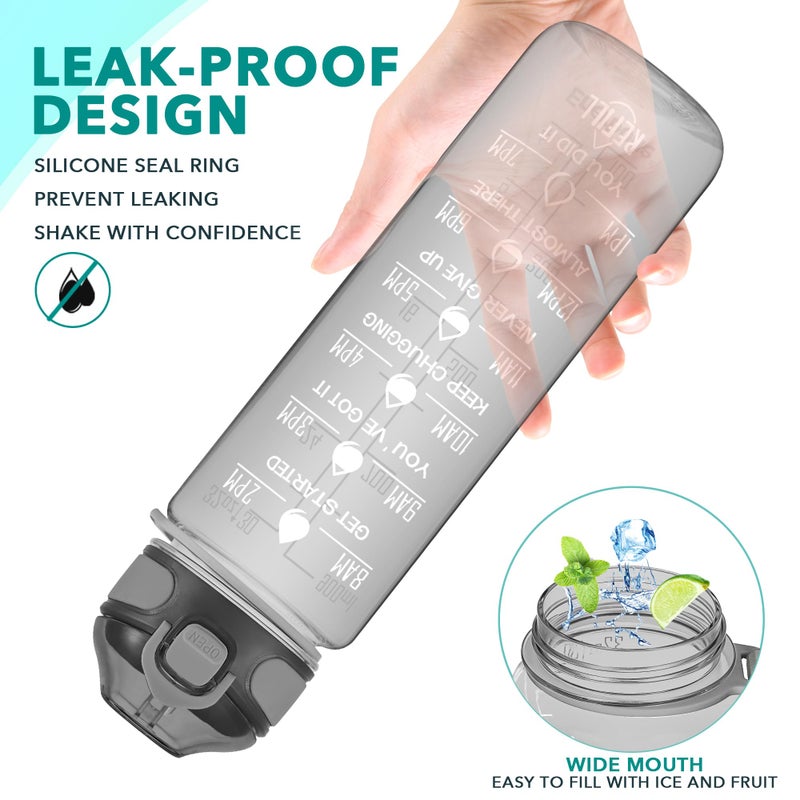 Enerbone 32 Oz Water Bottle With Times To Drink And Straw  Motivational Drinking Water Bottles With Carrying Strap  Leakproof Bpa & Toxic Free  Ensure You Drink Enough Water For Fitness Gym Outdoor - Image 5
