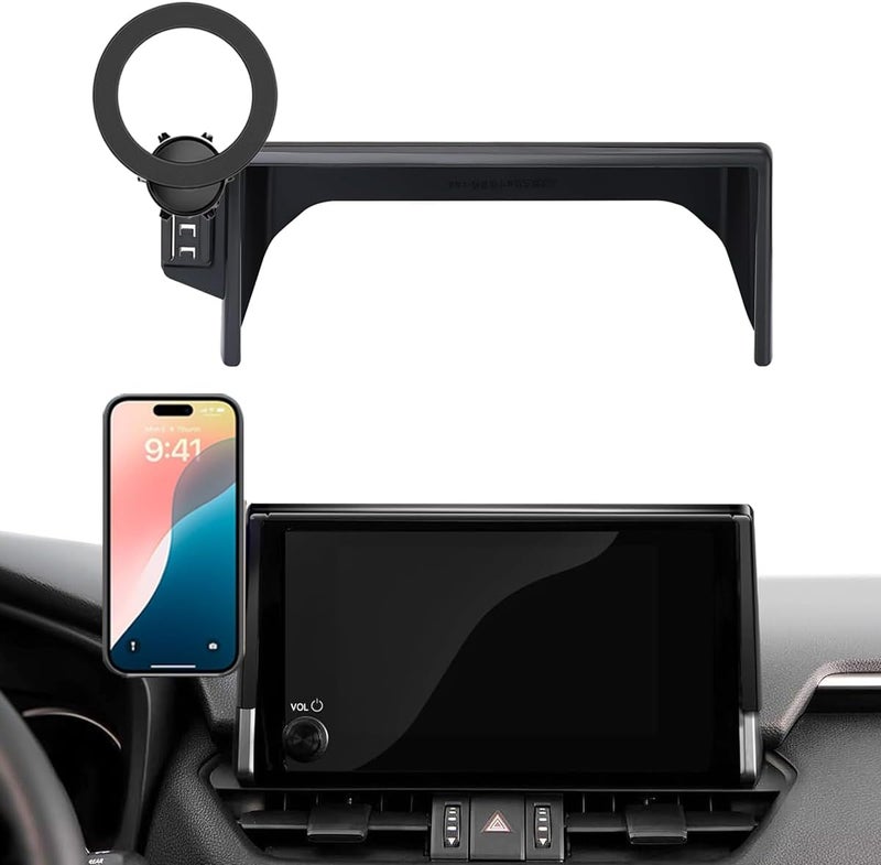Hesanzol Car Phone Holder for Toyota RAV4 2025 2019-2024 7/8-Inch Screen, Cell Phone Mount Compatible with MagSafe - Image 1