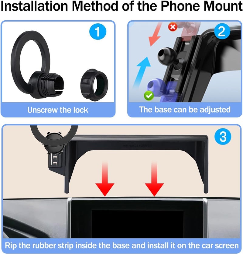 Hesanzol Car Phone Holder for Toyota RAV4 2025 2019-2024 7/8-Inch Screen, Cell Phone Mount Compatible with MagSafe - Image 5