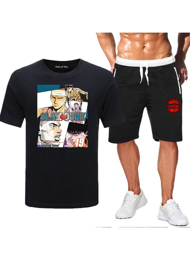 KUYING New Slam Dunk Casual Loose Short Sleeve Shorts Set  - Image 1