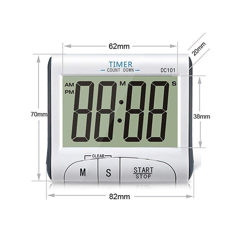 MVM Enterprise Digital Kitchen Timer Magnetic Kitchen Timer Large LCD Display Screen Cooking Timer Clock Timer with Loud Alarm Countdown Clock dc101 Pack 1 - Image 3
