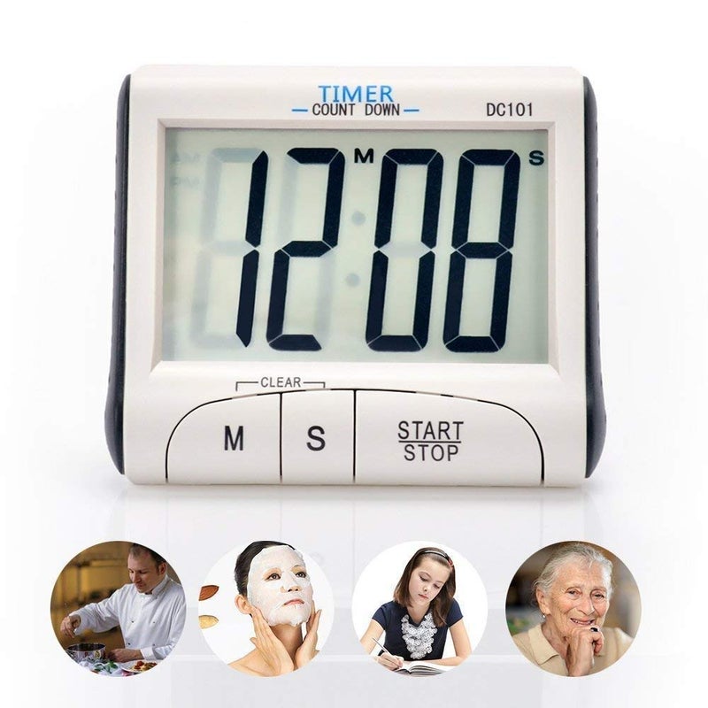 MVM Enterprise Digital Kitchen Timer Magnetic Kitchen Timer Large LCD Display Screen Cooking Timer Clock Timer with Loud Alarm Countdown Clock dc101 Pack 1 - Image 5