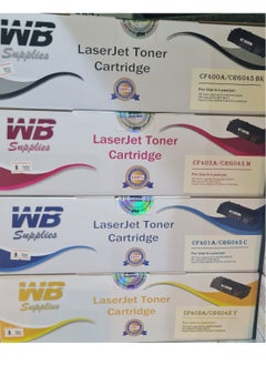Compatible Toner Cartridge 201A Full Set for Hp Color Laserjet Pro MFP M277n M277dw M277c6 M274n Pro M252dw M252n Printers/ Black/Cyan/Yellow/Magenta/CF400A/CF401A/CF402A/CF403A