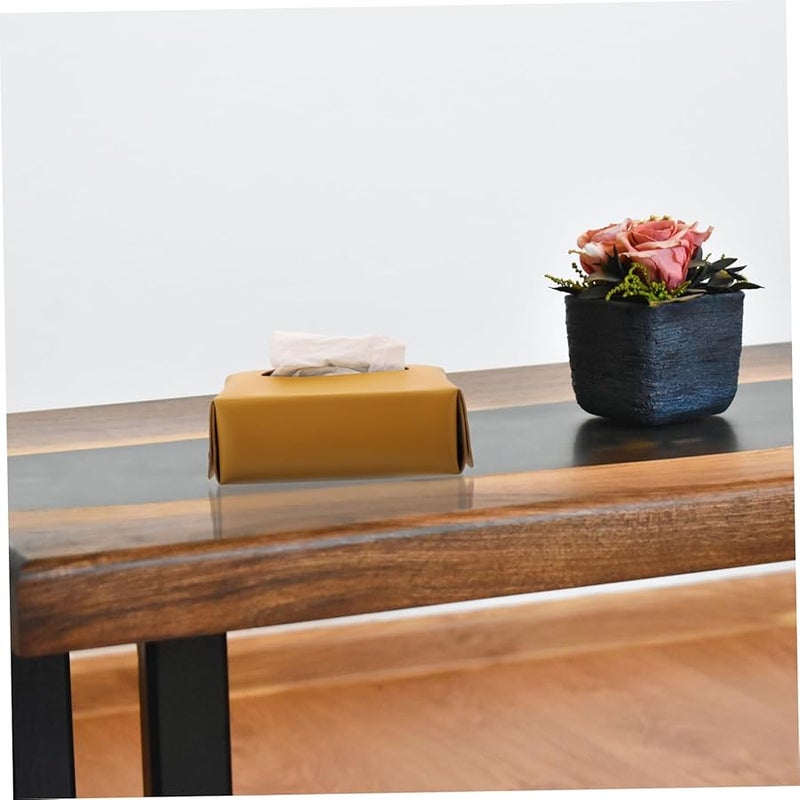 حامل صندوق المناديل الأسود لسطح المكتب مقاوم للأوساخ - تصميم مثالي للمنزل والمكتب والسفر - Image 4