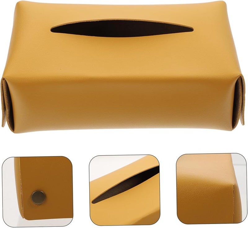 حامل صندوق المناديل الأسود لسطح المكتب مقاوم للأوساخ - تصميم مثالي للمنزل والمكتب والسفر - Image 5