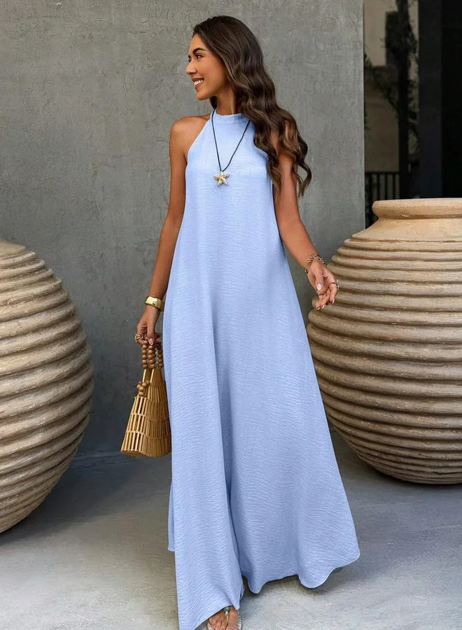 Take Two Light Blue Sleeveless A-Line Maxi Dress