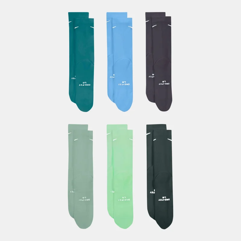 Nike Multi-Colour Everyday Elevated Crew Socks (6 Pairs)  | Best Price UAE
