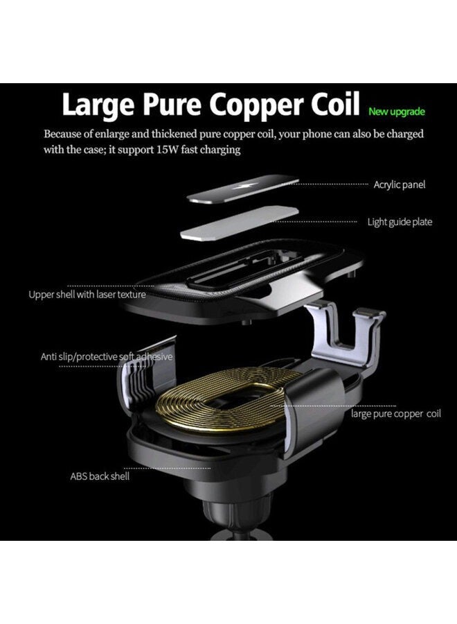 سيندم حامل شاحن سيارة لاسلكي بقوة 15 وات، حامل شاحن للهاتف المحمول حساس للمس - Image 3