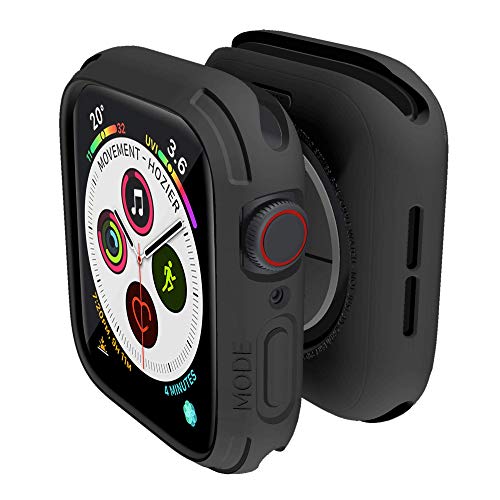 elkson Compatible with 44mm Apple Watch SE 3/2/1 Bumper Case, Quattro Series Rugged Case for iWatch Series 6 5 4, Military Grade Durable Protective Cover, Flexible Shockproof, Black - Image 1
