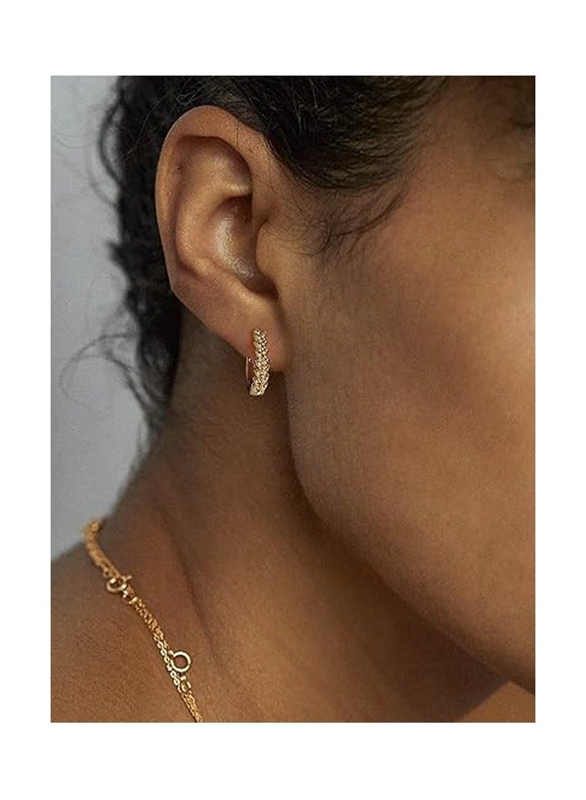 Mevecco Women Huggie Hoop Earrings Gold Ear Stud Cuff 14K Gold Filled Small Boho Beach Simple Delicate Handmade Hypoallergenic Jewelry Gift - Image 3