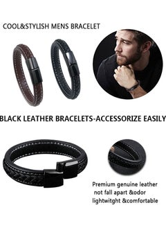 2PCS Mens Leather Bracelets Premium Braided Leather Bracelets for Men with Stainless Steel Magnetic Clasp Braided Bracelets for Men Leather Cuff Mens Boys Bracelet - pzsku/Z2FF03F0F4B83DEB78D73Z/45/_/1733643991/fd2097bc-a183-4913-a7f0-c51e7c174b15