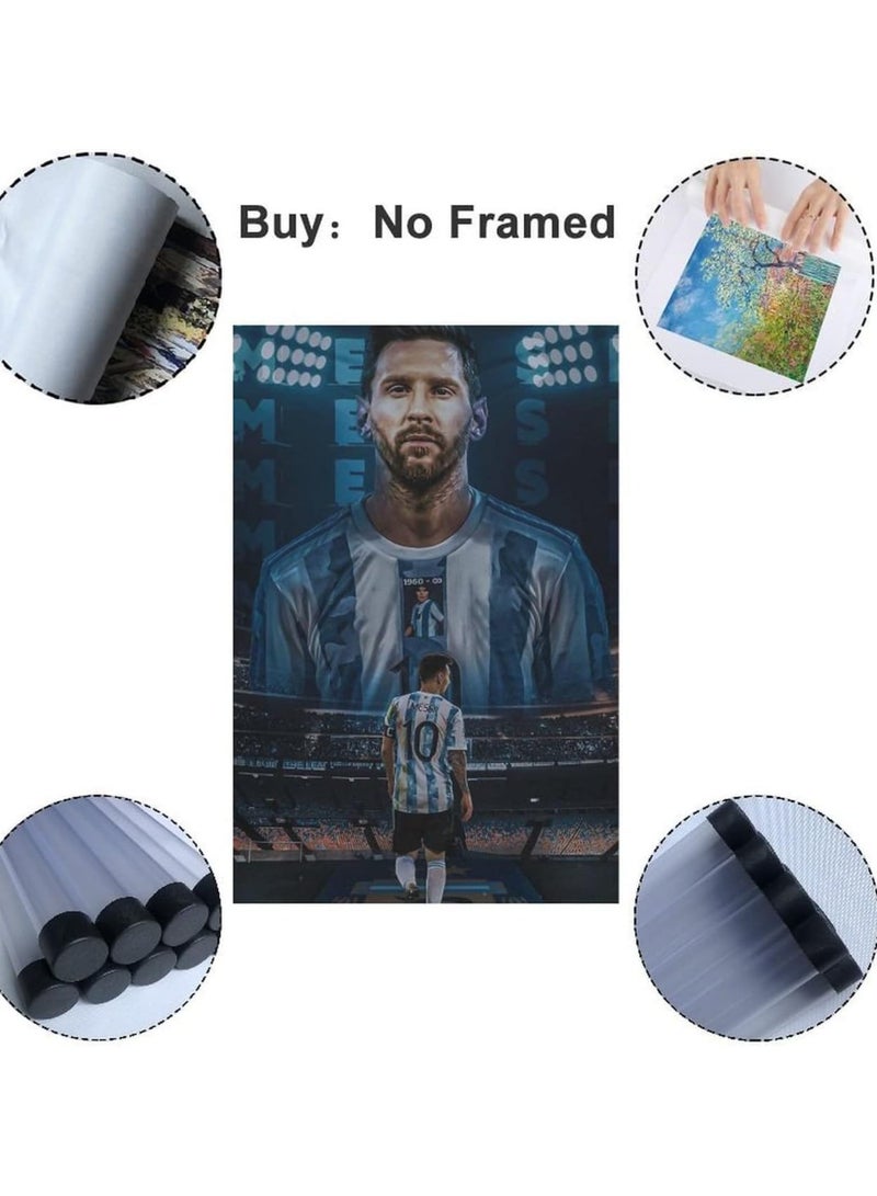 Today Idea Lionel Messi Football Stars Canvas Poster | Unframed Wall Art Decor | 16in x 24in (Lionel Messi Poster) - Image 3