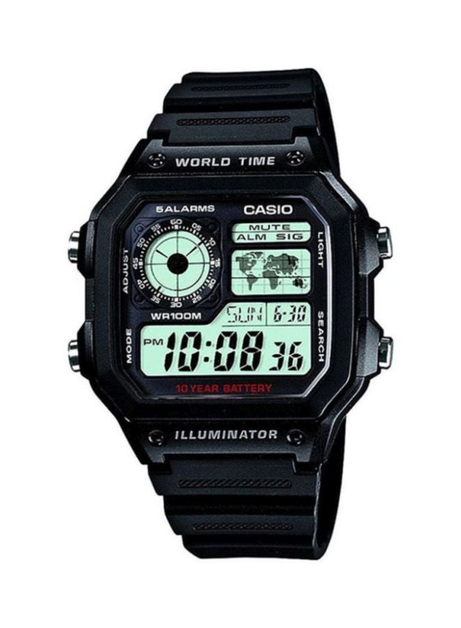 كاسيو Men Resin Digital Wrist Watch AE-1200WH-1A - 45 mm - Black - Image 1