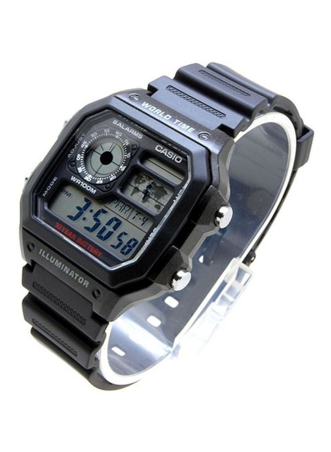 كاسيو Men Resin Digital Wrist Watch AE-1200WH-1A - 45 mm - Black - Image 4