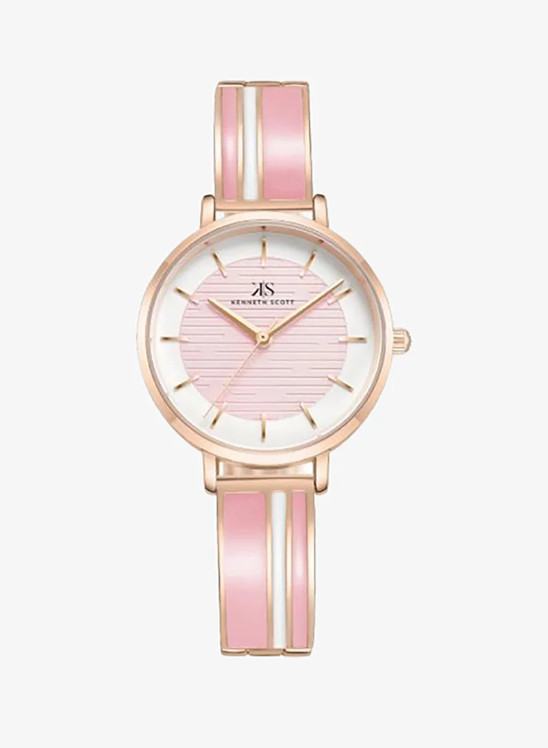 Kenneth Scott Pink Women's Alloy Analog Watch K23501-RBPP - 32 mm for Women | Best Price UAE