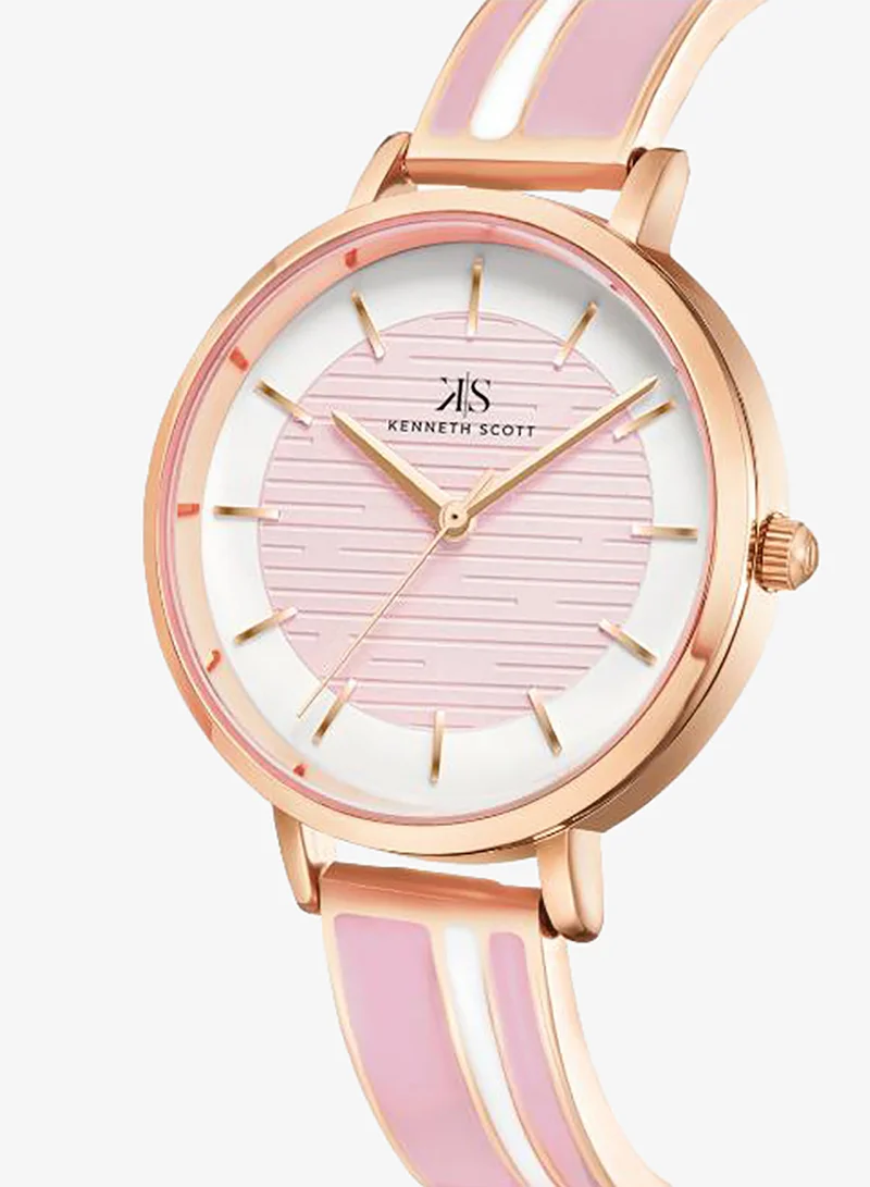 Kenneth Scott Pink Women's Alloy Analog Watch K23501-RBPP - 32 mm for Women | Best Price UAE