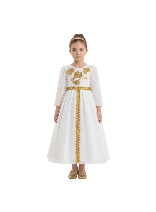 D'Daniela Crystal White Serenity Abaya - White