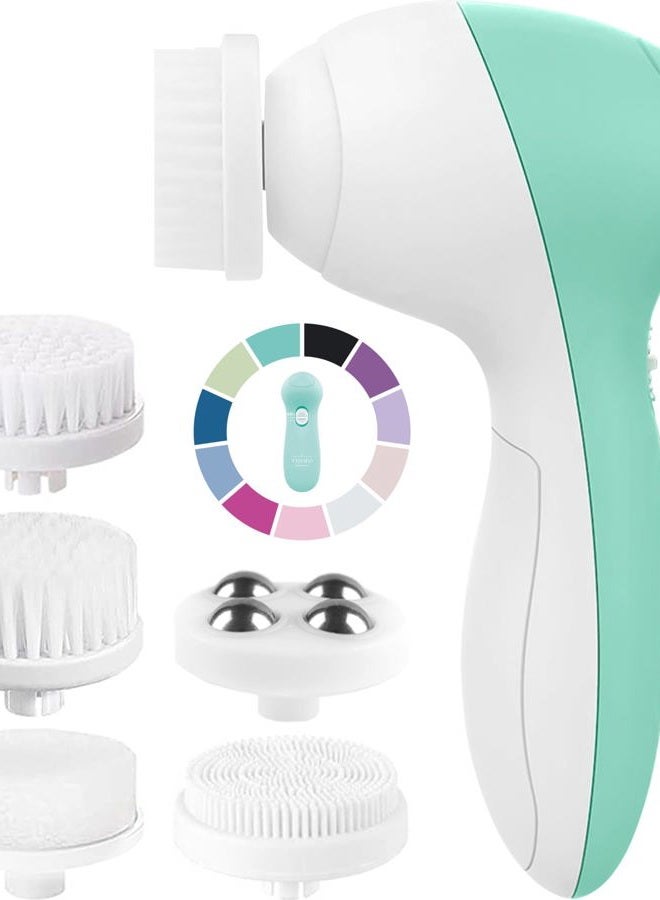 VISOFO Face Scrubber | Facial Cleansing Brush Exfoliator Skin Care Products Beauty Products Powered Electric Wash Exfoliating Spin Cleanser Cleaning Scrub Including 7 Heads (Opal) - Image 1